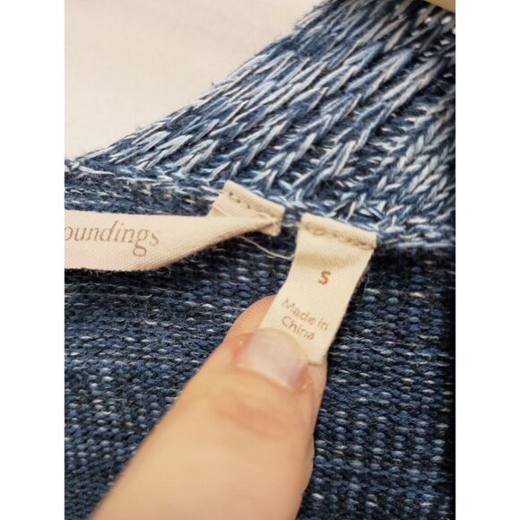 Soft Surroundings Womens Longline Cardigan Small Blue Patchwork Open BOHO - Picture 6 of 10